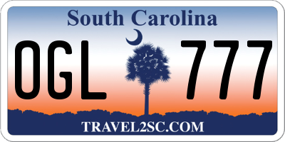 SC license plate OGL777