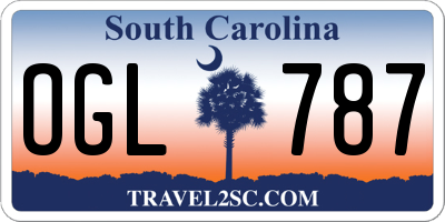 SC license plate OGL787