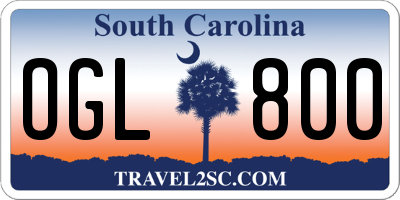 SC license plate OGL800