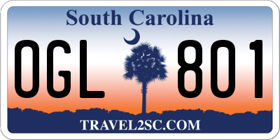 SC license plate OGL801
