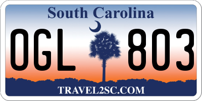 SC license plate OGL803
