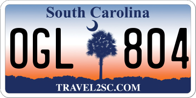 SC license plate OGL804