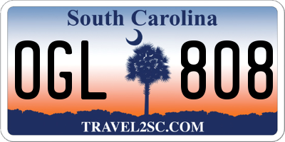 SC license plate OGL808
