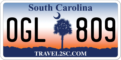SC license plate OGL809