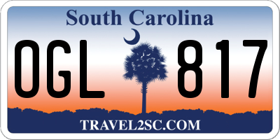 SC license plate OGL817