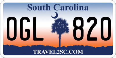 SC license plate OGL820