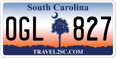 SC license plate OGL827