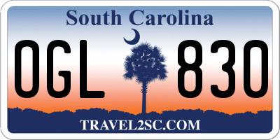 SC license plate OGL830