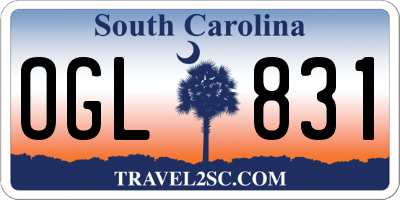 SC license plate OGL831