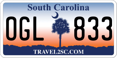 SC license plate OGL833