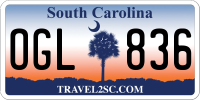 SC license plate OGL836