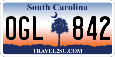 SC license plate OGL842
