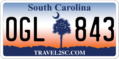 SC license plate OGL843