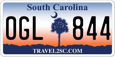 SC license plate OGL844