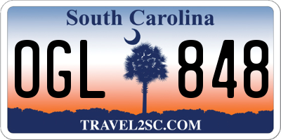 SC license plate OGL848