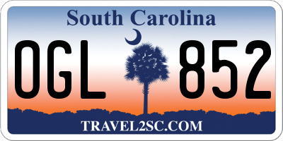 SC license plate OGL852