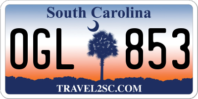 SC license plate OGL853