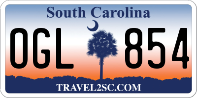 SC license plate OGL854