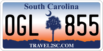 SC license plate OGL855