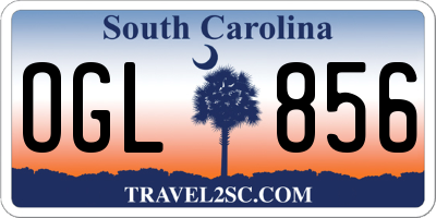 SC license plate OGL856