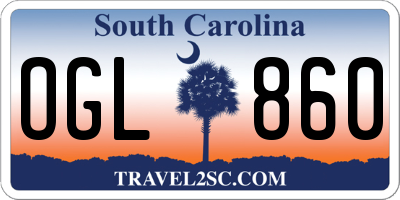 SC license plate OGL860