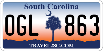 SC license plate OGL863