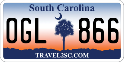 SC license plate OGL866