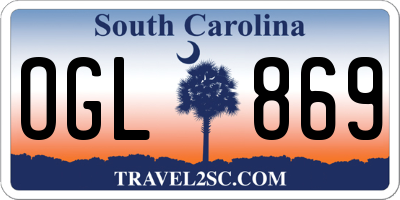SC license plate OGL869