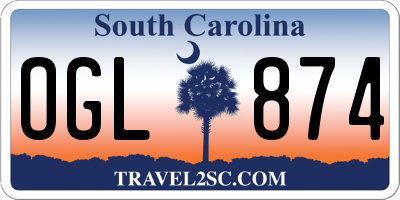 SC license plate OGL874
