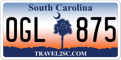 SC license plate OGL875