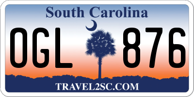 SC license plate OGL876