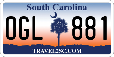 SC license plate OGL881