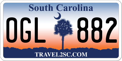 SC license plate OGL882