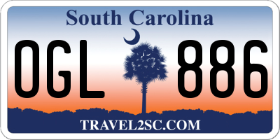 SC license plate OGL886