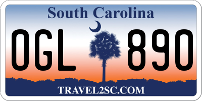 SC license plate OGL890