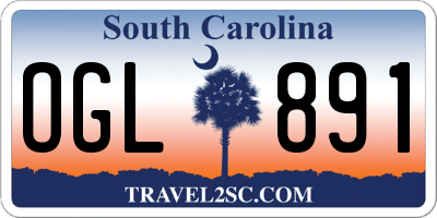 SC license plate OGL891