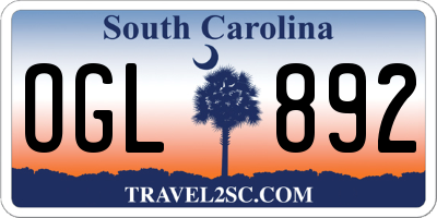 SC license plate OGL892