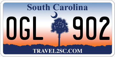 SC license plate OGL902