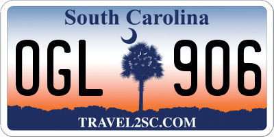 SC license plate OGL906
