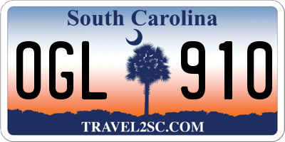 SC license plate OGL910