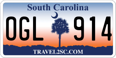 SC license plate OGL914