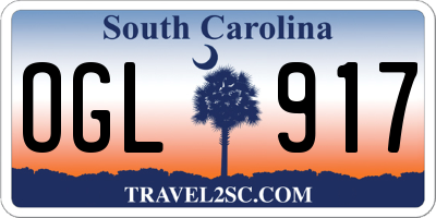 SC license plate OGL917