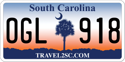 SC license plate OGL918