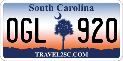 SC license plate OGL920