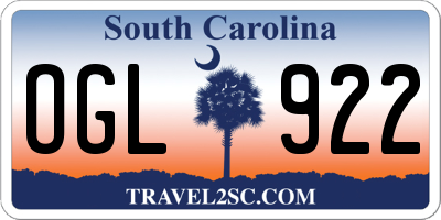 SC license plate OGL922