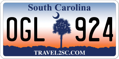 SC license plate OGL924