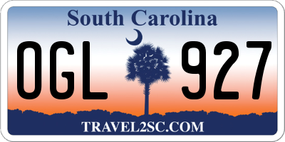 SC license plate OGL927