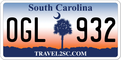 SC license plate OGL932
