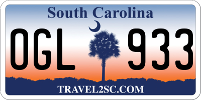 SC license plate OGL933