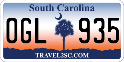 SC license plate OGL935